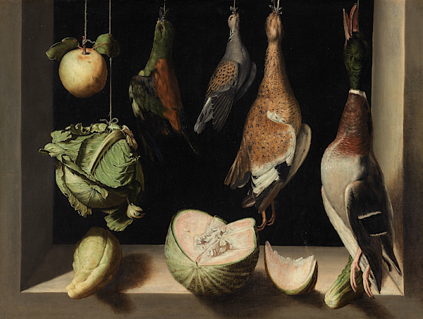 Still Life with Game Fowl by Juan Sanchez Cotan Still Life with Game Fowl by Juan Sanchez Cotan