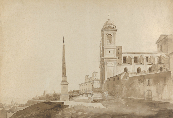 The Church of the Trinita dei Monti and the Villa Medici, Rome by Francois Marius Granet The Church of the Trinita dei Monti and the Villa Medici, Rome by Francois Marius Granet
